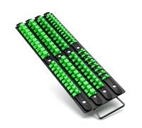 80 Piece Socket Organizer Tray Set - 1/4" 3/8" 1/2" Socket Holders with Rails, Heavy Duty Organizer Set and Wrench Storage for Workshop Toolbox and Home (Green)