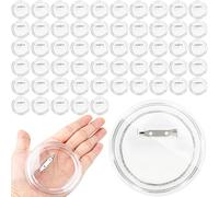 80 Pieces 3 Inch Acrylic Button Clear Badges DIY Buttons Pins Badges Blank Button Pins Badge Clear Craft Badge for School Home DIY Handcraft Project