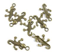 80 Pieces Antique Bronze Tone Jewelry Charms O1TK6P Lizard Gecko Craft Art Making Crafting Beading