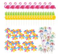 80 Pieces of Cocktail Accessories for Drinks, Cocktail Decorations, Cocktail Umbrellas, Beach Cocktail Decorations, Suitable for Beach Bars, Birthdays, and Parties Food & Drink Decorations