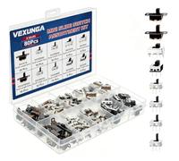 80 pieces slide switch mini set, tactile pressure switch, 10 values, vertical and panel mounting slide switch, built-in switch, for car remote control keys