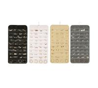 80-Pocket Dual-Sided Hanging Jewelry Organizer with 360° Rotating Hanger Transparent PVC Thickened Non-Woven Fabric - for Closet Door or Wall Grey(White)
