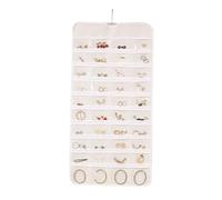 80 Pocket Jewelry Organizer with 360 Hanger for Ideal for Storage with Dual-Sided and Pocket Crafted from Fabric Suitable for Daily Operations Simple Maintenance and Comfortable (White)