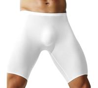 80% Polyamide Men Boxer Briefs Sports Long Leg | Ice silk fabric, seamless design, long leg coverage, breathable thin material, anti-wear durability