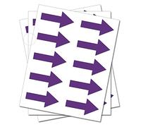 80 Purple Arrows - Removable Self Adhesive Waterproof Durable Vinyl Stickers - Digitally Cut to The Sticker Shape - Size 40mm x 20mm