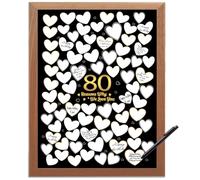 80 Reason Why We Love You,80th Birthday Wall Decor,Birthday Gifts for Women Men,Guest Canvas 80th Anniversary or Birthday Party Favors Decoration-24x18 In