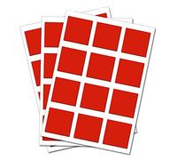 80 Red Squares - Removable Self Adhesive Waterproof Durable Vinyl Stickers - Digitally Cut to the sticker Shape - size 25mm