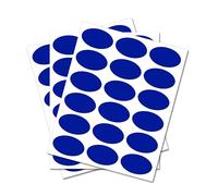 80 Royal Blue Ovals - Removable Self Adhesive Waterproof Durable Vinyl Stickers - Digitally Cut to The Sticker Shape - Size 50mm x 25mm