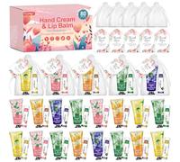 80 Sets Bulk Hand Cream and Bulk Lip Balm Gifts, Bridesmaid Gifts, Baby Shower Party Favors and Bridal Shower Gifts for Guests with Thank You Card Organza Bags, Thank You Gifts for Coworkers Women