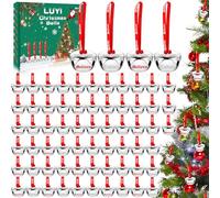 80 Sets Christmas Bells Ornaments, Christmas Believe Bells Bulk Polar Express Decorations Xmas Party Gifts Favors Silver Sleigh Jingle Bells for Christmas Tree Home Decoration(1.6 Inch)
