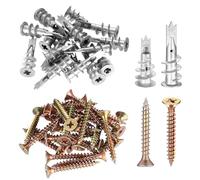80 Sets Heavy Duty Self Drilling Plasterboard Fixings, Metal Plaster Board Wall Plugs and Screws, Hollow Drywall Cavity Wall Fixings for Plasterboard Screws and Wall Plugs Set, Raw PlugsAnchors