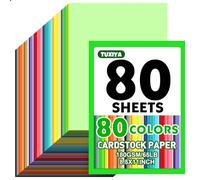 80 Sheets 8.5" X 11" Colored Cardstock, 80 Assorted Colors 180 GSM/65 LB Construction Paper Card Stock Printer Paper for Printing, Card Making, DIY Crafts, Kids School Supplies,Party Decorations