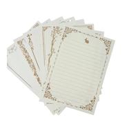 80 Sheets A5 White Stationary Writing Paper with Lines,Vintage Golden-Lace