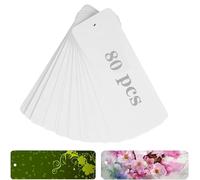 80 Sheets Blank White Paper Card Bookmarks, 300g Cotton Watercolor Paper, Book Markers with Hole, Blank Bookmarks Set Suitable for Artists,Students Painting Acrylic,Crayon,Colored Pencil (6 x 2IN)