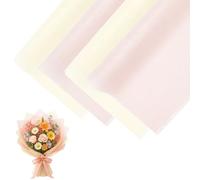 80 Sheets Bouquet Wrapping Paper Flower Wrapping Paper, Pull-out Floral Wrappings Papers Soft and Easily Mouldable Milk Cotton, Suitable for Florists and DIY Crafting, 30×30cm Beige and Pink