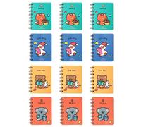 80 Sheets Paper Extra Thick Mini Animal Notebooks for Boys & Girls Party Bags, 12 Pcs Unisex A7 Pocket Size Notebook, Cute Stationery Gifts for Party Bag Fillers, Cartoon Notepads for Kids