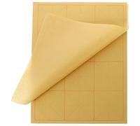80 Sheets Yellow Rice Paper Calligraphy Practice Sheets, 9cm Grid