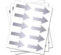 80 Silver Arrows - Removable Self Adhesive Waterproof Durable Vinyl Stickers - Digitally Cut to The Sticker Shape - Size 40mm x 20mm