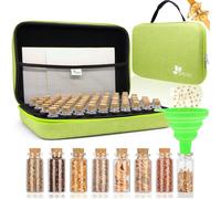 【80 Slots】Seed Storage Box, Sturdy Seed Storage with Labels Stickers and Glass Seed Storage Container, Seed Organiser, Seed Storage Box Organiser for Storing Vegetable Seeds, Fruit Seeds, Green