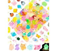 80 Styles 80PCS Luminous Mini Resin Animals Bulk - Glow in The Dark Plastic Tiny Figures Set for Dollhouse, Fairy Garden, Aquarium, Party Favors & DIY Craft Decor