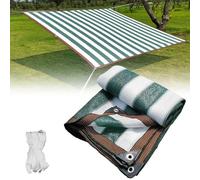 80% Sun Shade Net with Grommets Dark Green & White Mesh Fabric UV Protection Tarp for Outdoor Patio & Garden - Available in 2x8m 5x5m 6x17m 7x13m 9x15m 12x12m 7x20m