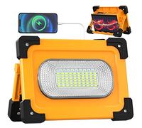 80 W Solar Rechargeable LED Work Light, 4 Modes Portable LED Work Light, Waterproof USB 11000 mAh Battery with Magnet for Car Repair, Garage, Camping, Emergency