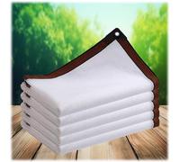 80% White Garden Shade Cloth - Thickened Mesh Tarp with Grommets for Greenhouse Plant Cover Breathable Sun Shade Netting for Pergola Patio Canopy (12x20ft 6x12ft 6.6x36.1ft)