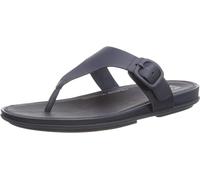 £80 WOMENS FITFLOP SIZE 9 43 GRACIE NAVY BLUE REAL LEATHER CUSHION FLIP FLOPS BN