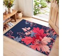 80 x 120 cm Modern Natural Rug for Bedroom Living Room, Botanical Leaf Carpet Washable Soft Low Pile Non-Slip Stain Resistant, Area Rug for Entryway Office Kids