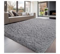 (80 x 150 cm (2 ft 6 in x 5 ft), Grey) Anti Slip Shaggy Rug For Living Room Runner Carpet