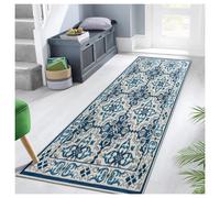 (80 x 150 cm (2 ft 6 in x 5 ft)- Large Runner Rug) Blue Rugs Non Slip Traditional Carpet Rug Runner Mat
