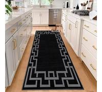 (80 x 150 cm (2 ft 6 in x 5 ft)_Large Runner Rug Floor Carpet, Nico Black) Extra Large Rugs Living Room Printed Rug Runner