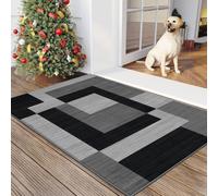 (80 x 150 cm (2 ft 6 in x 5 ft), Milo Black Grey) Extra Large Area Rugs Printed Geometric Traditional Carpets Runner Rug & Luxury Floor Door Mats