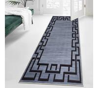(80 x 150 cm (2 ft 8 in x 5 ft)- Large Kitchen Runner/Entryway Hallway Rug, Grey Black) Printed Modern Grey Rugs Area Carpet Runner Mat