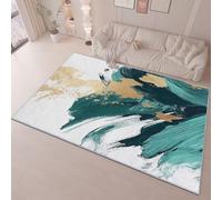 80 x 150 cm Area Rug for Living Room Bedroom, Abstract Artistic Illustration Printing Anti Slip Short Lint Carpets Home Decor, Turquoise Soft Durable Washable for Kitchen Dorm Kids Play Mat