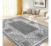80 x 150 cm Geometric Rectangular Frames Flower Patterns Washable Persian Traditional Decorative Rug, Non Slip Printed Carpet | Living Room, for Bedroom, Childrens Room | Low Pile, Soft, Durable