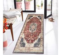 (80 x 150 cm, Red Floral) Luxury Non Slip Rugs Large Livingroom Bedroom Carpets Bath & Door Mats