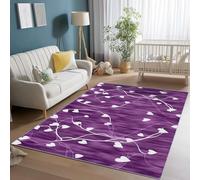 80 x 150 cm Soft Area Rug for Living Room - Complex Ancient Vines Leaves Print Washable Non Slip Carpet, Purple Low Pile Flannel Kids & Pet Friendly Rug for Bedroom Office Ding Room Decor