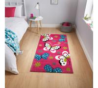 (80 x 150 Cm) Think Rugs Brooklyn Kids 772 Butterflies Rug