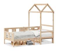 (80 x 200 cm) vidaXL Day Bed with Roof Sofa Bed Daybed Guest Bed 80x200 cm Solid Wood Pine