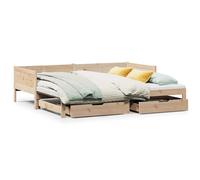 (80 x 200 cm) vidaXL Daybed with Trundle and Drawers Sofa Bed 80x200 cm Solid Wood Pine
