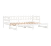 vidaXL Pull-out Day Bed without Mattress White 2x(80x200) cm Solid Wood (840386), White