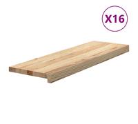 (80 x 25 x 2 cm/ 16 pcs) vidaXL Stair Treadss Step Mat Door Mat Tread Mat Untreated Solid Wood Oak