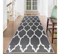 (80 x 300 cm (2 ft 6 in x 9 ft 8 in)_Long Runner Rug Hallway Carpet, Ava Grey) Extra Large Rugs Living Room Printed Rug Runner