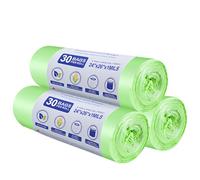 80 x 30L Bin Liners, 8Gallon/30L Food Waste Bags 3 Rolls Caddy bags Bin Liners for Kitchen Office Bath Degradable Garbage Bag Thickened, Non-Dripping, Large Capacity, Good Toughness - 60x65 cm - 90pcs