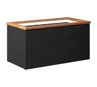 (80 x 40 x 40 cm) vidaXL Planter Raised Bed Planter Pot Garden Flower Pot Black Poly Rattan