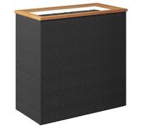 vidaXL Black Poly Rattan Planter Raised Bed - Weather-Resistant Garden/Patio Flower Pot with Sturdy Frame and Spacious Design, Indoor/Outdoor Use - 80x40x80 cm