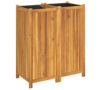 vidaXL Garden Planter with Liner, Plant Pot for Balcony Terrace, Flower Pot for Flower Herb Plant, Decorative Outdoor Planter Box, Solid Wood Acacia
