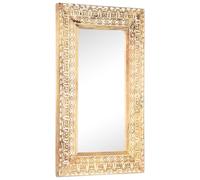 (80 x 50 x 2.6 cm) vidaXL Solid Mango Wood Hand-Carved Mirror Wall Makeup Decoration Multi Sizes