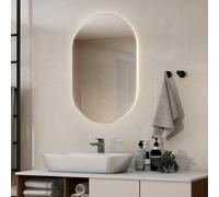 80 x 50cm Oval Bathroom Wall Mirror Makeup Mirror w/ Lights & Anti-Fog